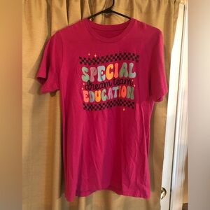 Special Education Dream Team Teacher Graphic Tee - Pink